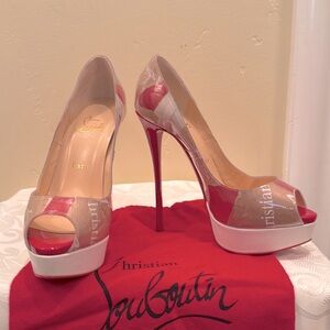 Christian Louboutin fetish peep 150 PAT/PVC/KRAFT 37.5